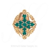 GS533 E - 14 Karat Gold Emerald Slide 
