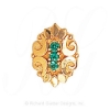 GS535 E - 14 Karat Gold Emerald Slide 