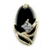 N315 14K ONYX 1 DIAMOND SLIDE 