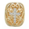 Y2410 14K FILIGREE SLIDE WITH CROSS 