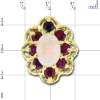 A1605 14K OPAL ROUND GARNET SLIDE 
