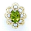 A1605 14K PERIDOT & PEARL SLIDE 