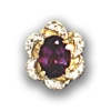 A1615 14K AMETHYST 12 DIAMOND SLIDE 