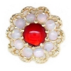 A1691 14K OPAL SIDES WITH RED PAUA CENTER SOLID SLIDE 