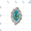A1838 14K MARQUISE BLUE TOPAZ 7 DIAMOND SLIDE 