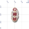 A2194 14K SLIDE WITH 3 ROUND RUBY & 4 DIAMONDS 