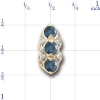 A2194 14K SLIDE WITH 3 ROUND SAPPHIRE & 4 DIAMONDS 