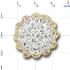 A2988 14K RHODOLITEIUM CLUSTER SLIDE WITH DIAMONDS 