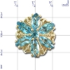 A3002 14K SLIDE WITH BLUE TOPAZ MARQUISE IN A FLOWER DESIGN 