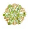 A3002 14K SLIDE WITH MARQUISE PERIDOT IN A FLOWER DESIGN 