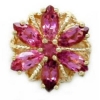 A3002 14K SLIDE WITH MARQUISE PINK TOURMALINE IN A FLOWER DESIGN 