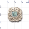 A3003 14K SLIDE WITH AQUAMARINE IN CENTER OF FLOWER DESIGN 1/2CT 