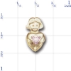 A3413 14K GIRLS HEAD SLIDE WITH DIAMOND & HEART 