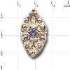 A3537 14K SLIDE WITH SMALL ROUND TANZANITE CENTER 