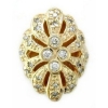 A3986 14K DIAMOND SLIDE WITH 4BURNISHED DIAMOND IN CENTER 