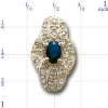 A4133 14K BEZEL SAPPHIRE SLIDE - ANTIQUE LOOK 