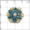 A4434 14K BLUE TOPAZ & PEARL SLIDE 