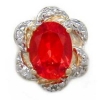 A4715 14K CREATED PAPARACHA & DIAMOND SLIDE 