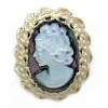 AC155 14K MOTHER OF PEARL CAMEO SLIDE 