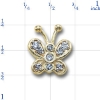 AC390 14K BUTTERFLY SLIDE - ALL DIAMONDS 