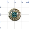 AC501 14K BEZEL BLUE TOPAZ SLIDE WITH DIAMONDS 