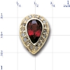 AC504 14K BEZEL PEAR SHAPE GARNET & DIAMOND SLIDE 