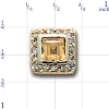 AC505 14K SQ CITRINE & DIAMOND SLIDE 