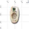 AC522 14K BABY SHOE SLIDE WITH EMERALD 