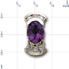 AC537 14K HALF BEZEL AMETHYST & CHANNEL DIAMOND SLIDE 