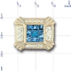 AC539 14K SCORED BLUE TOPAZ & DIAMOND SLIDE 