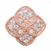AC861 14K DIAMOND SLIDE WITH MILGRAIN - PINK GOLD 