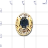 B1301 14K SLIDE WITH SAPPHIRE & 8 DIAMOND BAGUETTES 