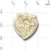 B1304 14K HEART SHAPED ANGEL SLIDE WITH 1 DIAMOND 
