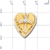 B1476 14K HEART SLIDE WITH 1 DIAMOND SET IN CROSS 