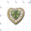 B1799 14K HEART SLIDE WITH HEART SHAPE PERIDOT + DIAMONDS 