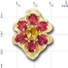 B2120 14K SLIDE CITRINE CENTER & RHODOLITE SIDES 