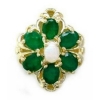 B2120 14K SLIDE OPAL CENTER & EMERALD SIDES 