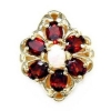 B2120 14K SLIDE OPAL CENTER & GARNET SIDES 