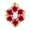 B2120 14K SLIDE OPAL CENTER & RUBY SIDES 