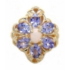 B2120 14K SLIDE OPAL CENTER & TANZANITE SIDES 