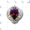 B2177 14K PS GARNET DIAMOND SLIDE 