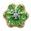 B2307 14K SLIDE WITH DIAMOND CENTER/FLOWER DESIGN 