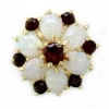 B2808 14K OPAL AND GARNET FLOWER SLIDE 