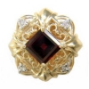 B2897 14K SQ GARNET DIAMOND SLIDE 