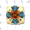 B3333 14K CITRINE AND LONDON BLUE TOPAZ SQUARE/TRILLION SLIDE 