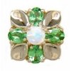 B3334 14K OPAL CENTER WITH 'B' TSAVORITE PEAR SHAPE SLIDE 