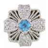 B3614 14K SQUARE BLUE TOPAZ & DIAMOND SLIDE 