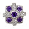B3615 14K SLIDE WITH AMETHYST AND DIAMONDS 