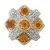 B3615 14K SLIDE WITH 5 ROUND CITRINE AND DIAMONDS 
