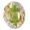 B3687 14K SLIDE WITH MARQUISE PERIDOT AND DIAMONDS 